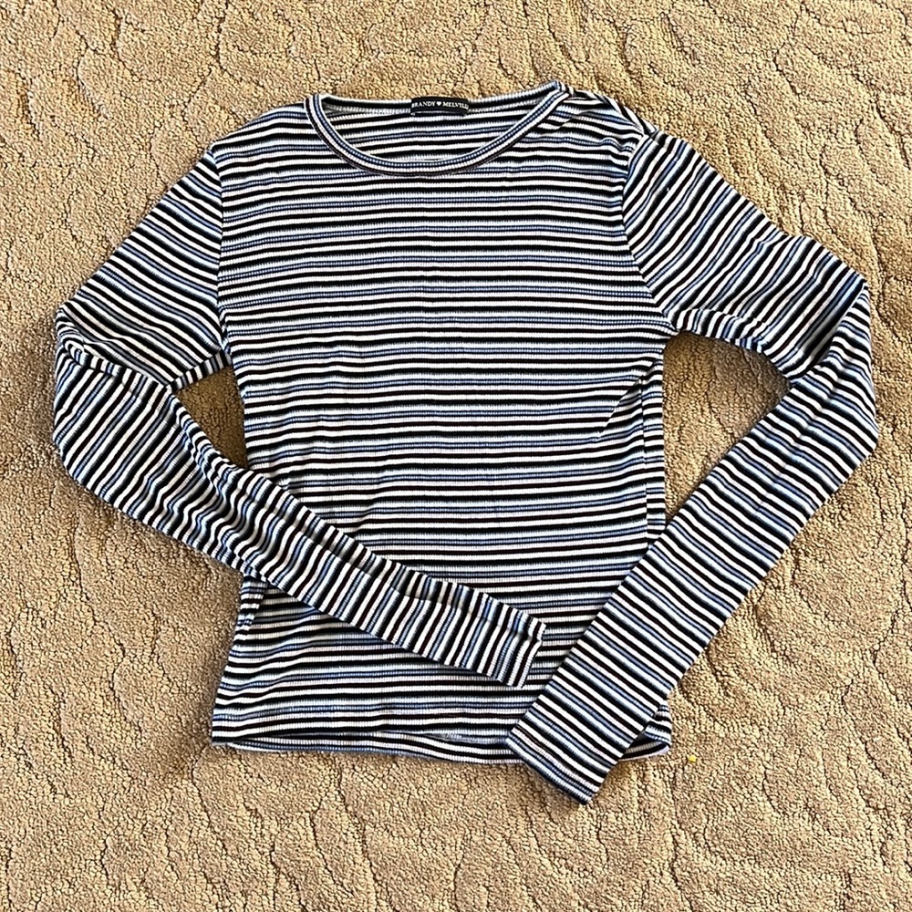Brandy Melville Striped Ribbed Long Sleeve